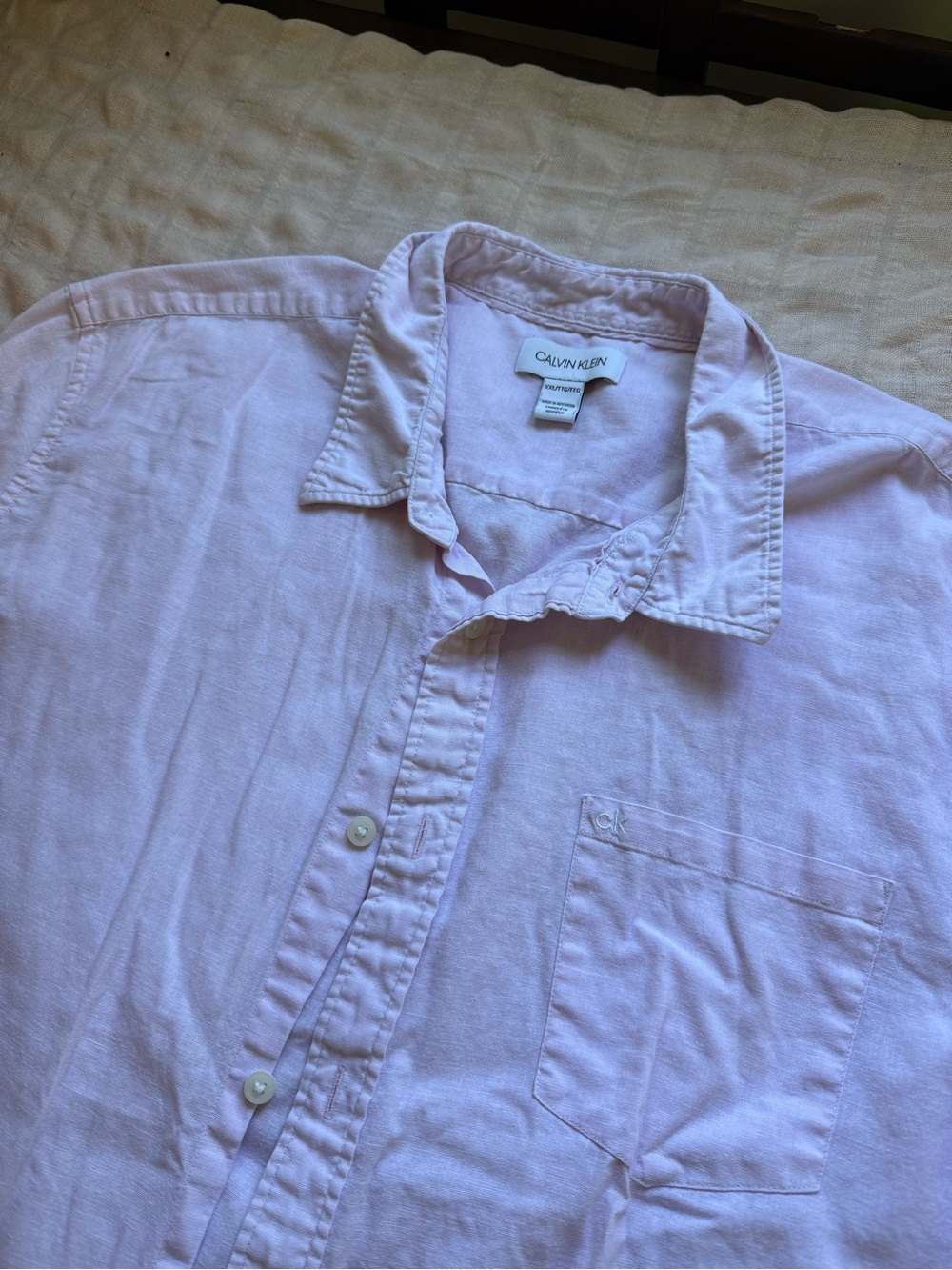 Calvin Klein Lavender/ PinkButton-Down Shirt Office Siren Button down Preppy - Picture 2 of 3